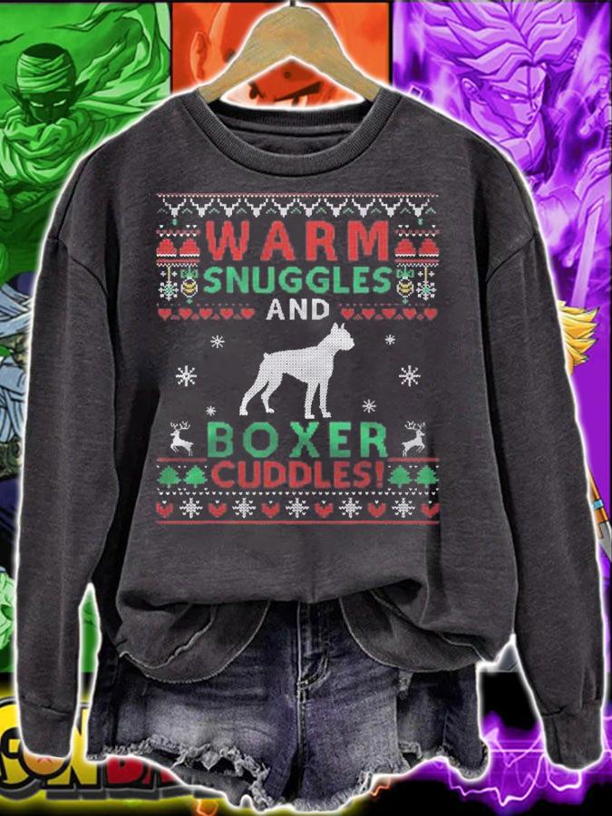 Christmas Boxer Dog Ugly Sweater Style Shirt sweatshirt
