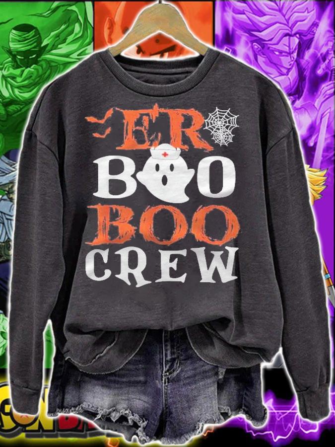 Halloween Er Costume Women Men Er Boo Boo Crew Nurse Ghost T-shirt sweatshirt
