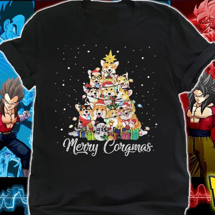 Merry Corgmas Corgi Christmas tree dog T-shirt shirt