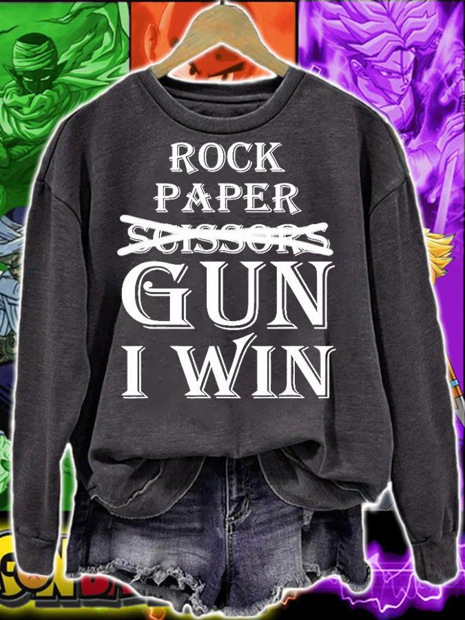 Rock Paper Scissors Gun I Win T-Shirt sweatshirt