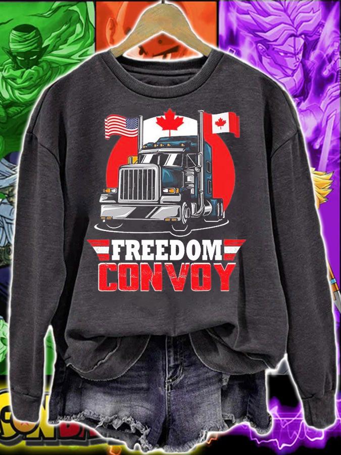 Canada Freedom Convoy 2022 Canadian Truckers Support Design T-Shirt sweatshirt