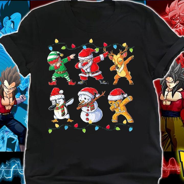 Dabbing Santa Elf Friends Christmas T-Shirt