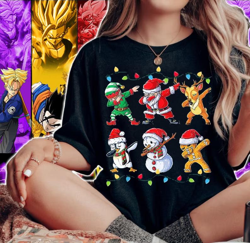 Dabbing Santa Elf Friends Christmas T-Shirt