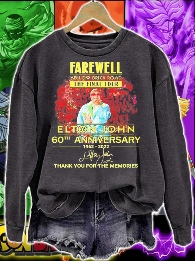 Farewell Yellow Brick Road The Final Tour Elton John 60th Anniversary 1962 2022 Thank You For The Memories Signature T-Shirt sweatshirt