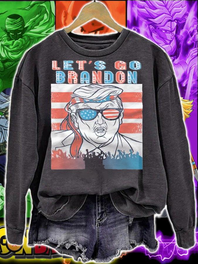 Funny Let's Go Brandon Pro Trump USA Flag Support Trump T-Shirt sweatshirt