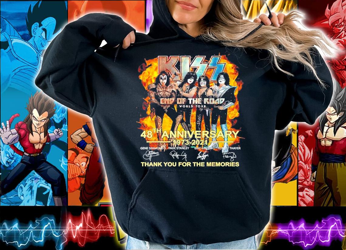 Kiss end of the road world tour 48th anniversary 1973-2021 signatures shirt