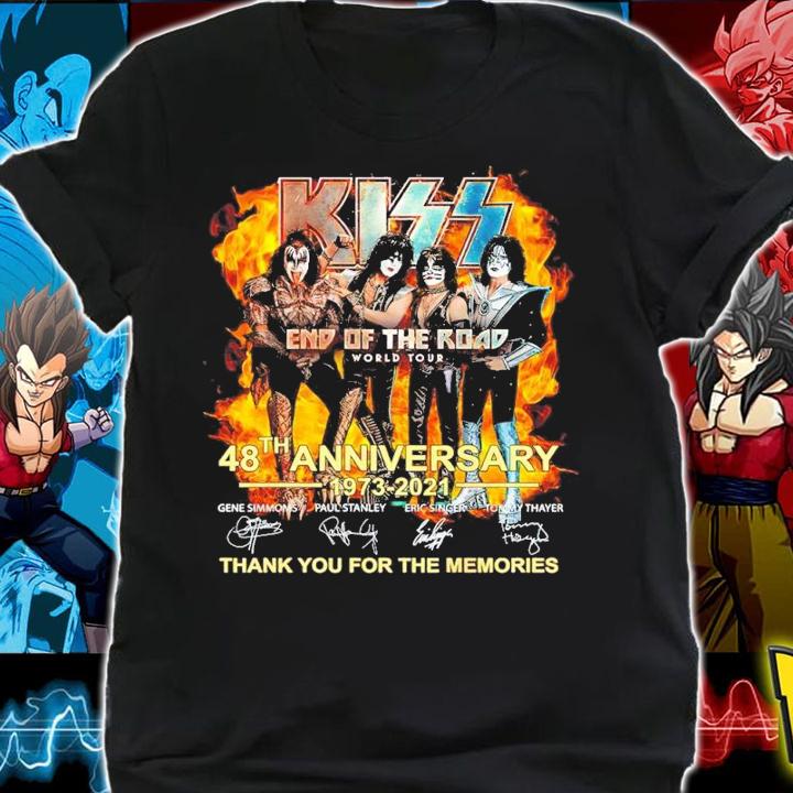 Kiss end of the road world tour 48th anniversary 1973-2021 signatures shirt