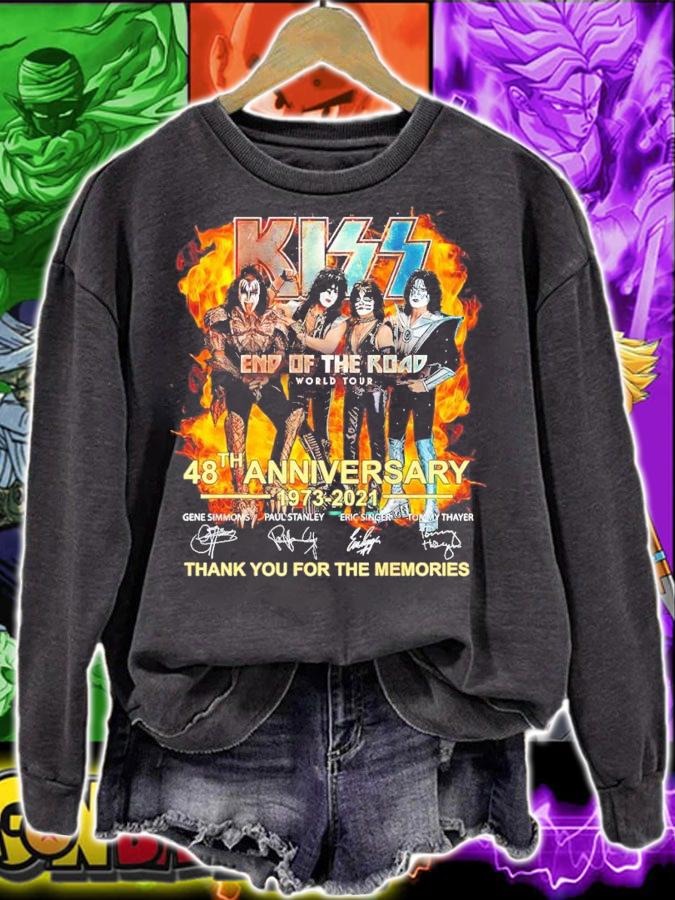 Kiss end of the road world tour 48th anniversary 1973-2021 signatures shirt