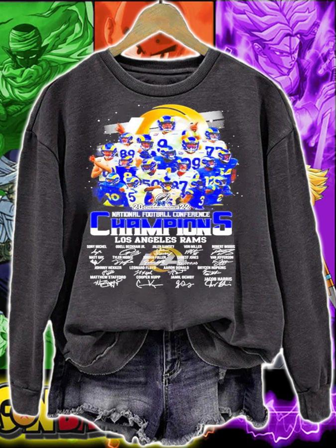 Los Angeles Rams 2022 National Football Conference Champions Signatures Shirt sweatshirt