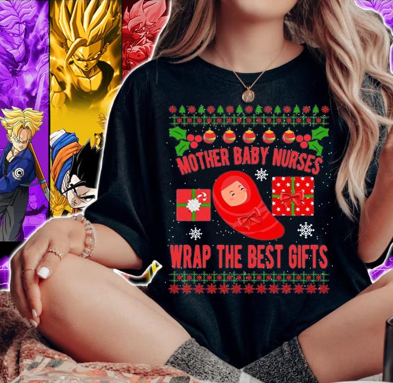 Mother Baby Nurses Wrap The Best Gifts Christmas T-Shirt