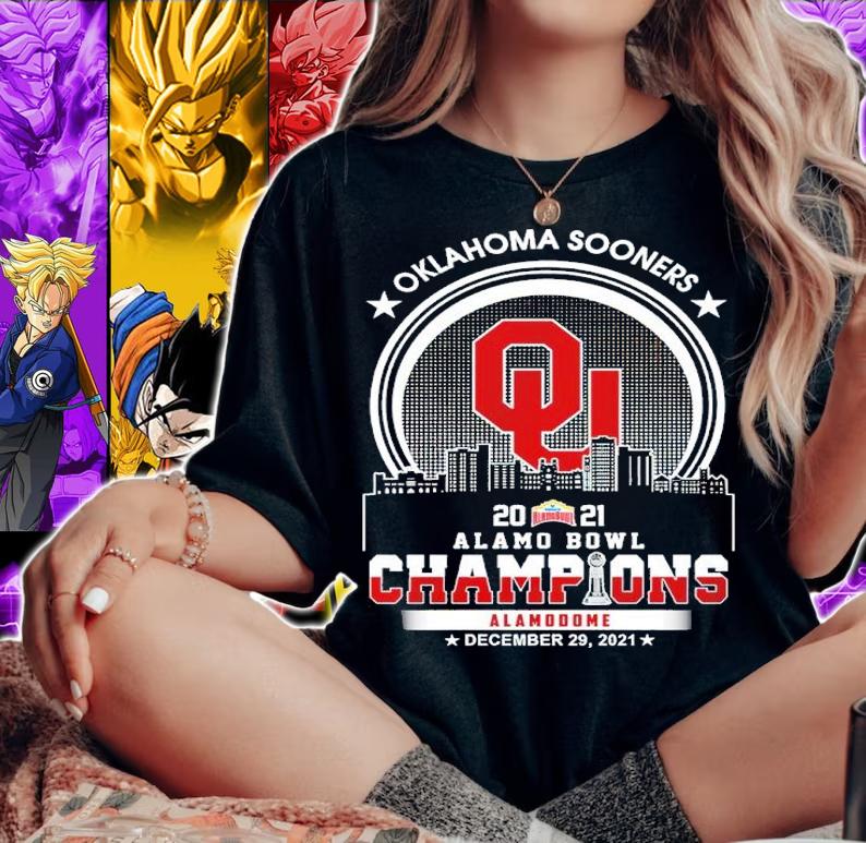 Oklahoma Sooners 2021 Alamo Bowl Champions Alamodome December 29 2021 T-Shirt woman shirt
