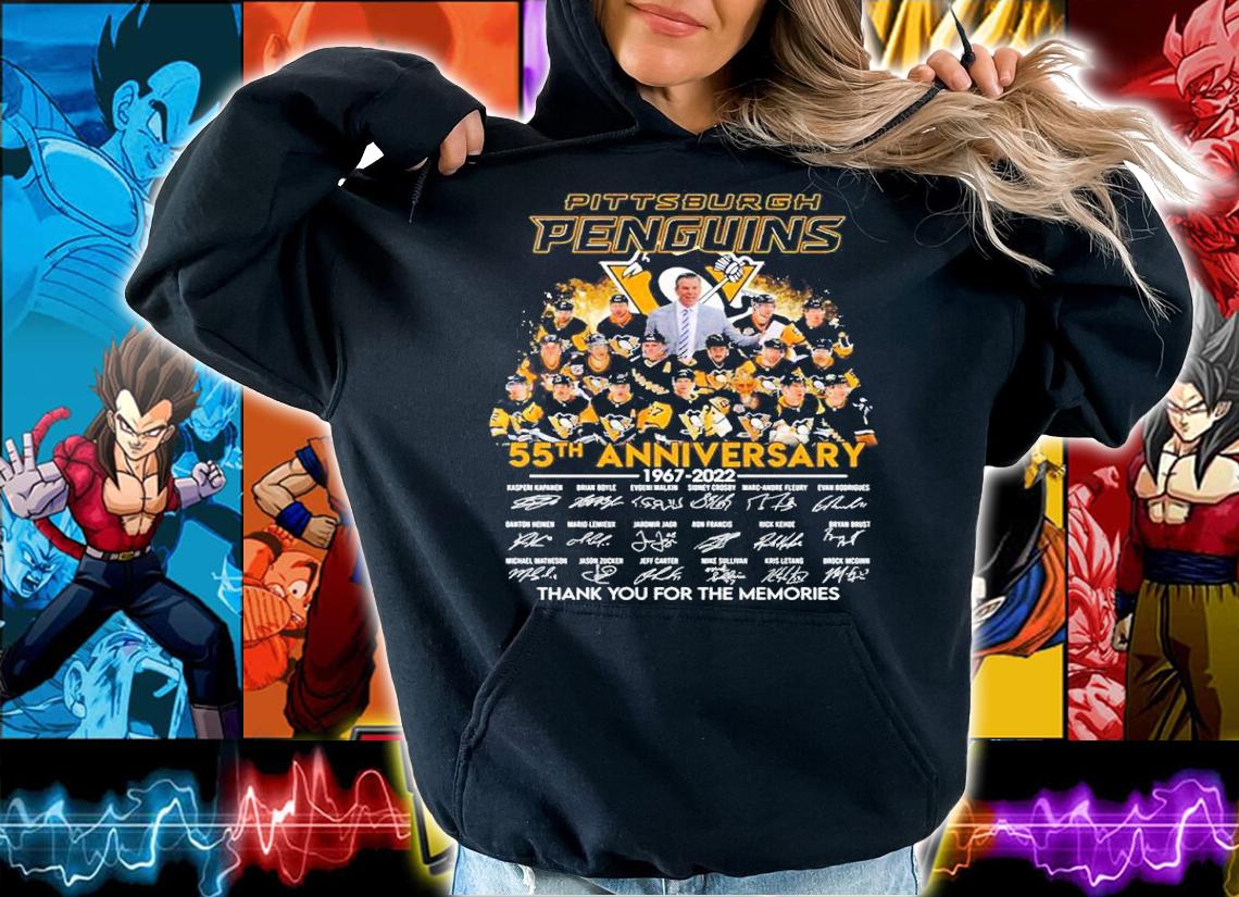 Pittsburgh Penguins 55th Anniversary 1967-2022 Signatures Thank You For The Memories Shirt hoodie
