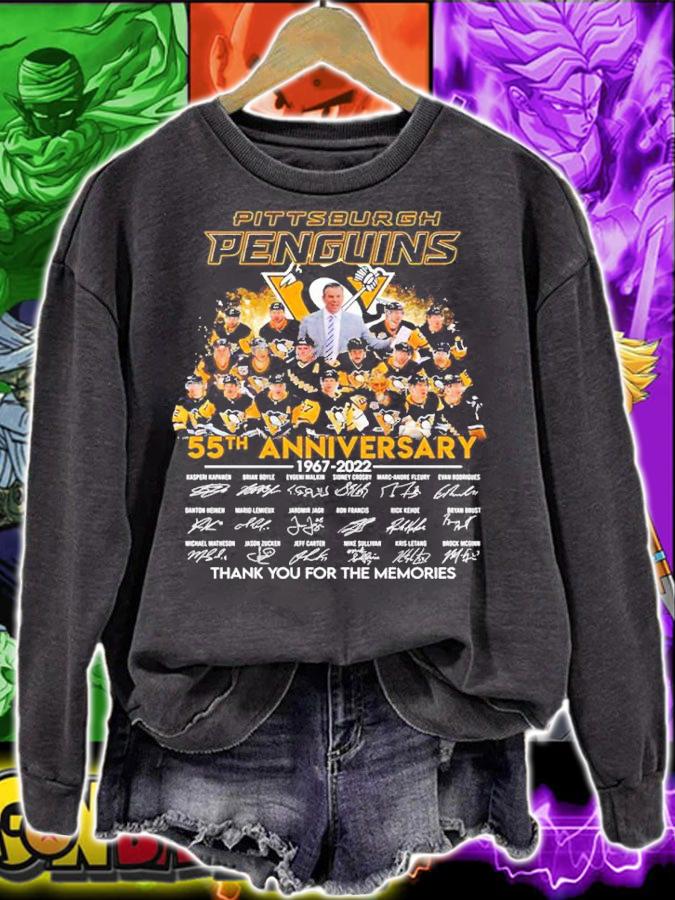 Pittsburgh Penguins 55th Anniversary 1967-2022 Signatures Thank You For The Memories Shirt sweatshirt