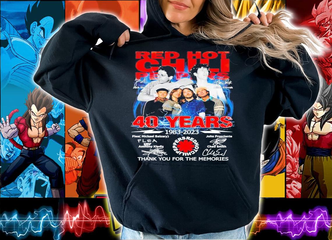 Red Hot Chili Peppers 40 Years 1983-2023 Signatures Thank You For The Memories Shirt