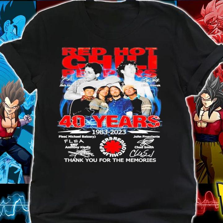 Red Hot Chili Peppers 40 Years 1983-2023 Signatures Thank You For The Memories Shirt