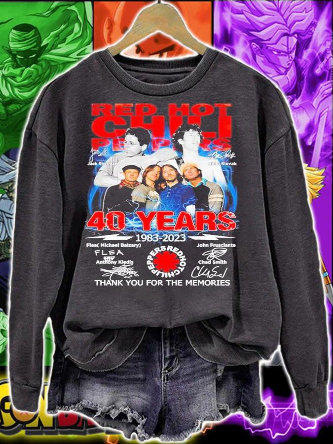 Red Hot Chili Peppers 40 Years 1983-2023 Signatures Thank You For The Memories Shirt