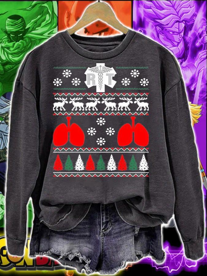 Respiratory Therapist RT Ugly Christmas Sweater Xmas T-Shirt sweatshirt