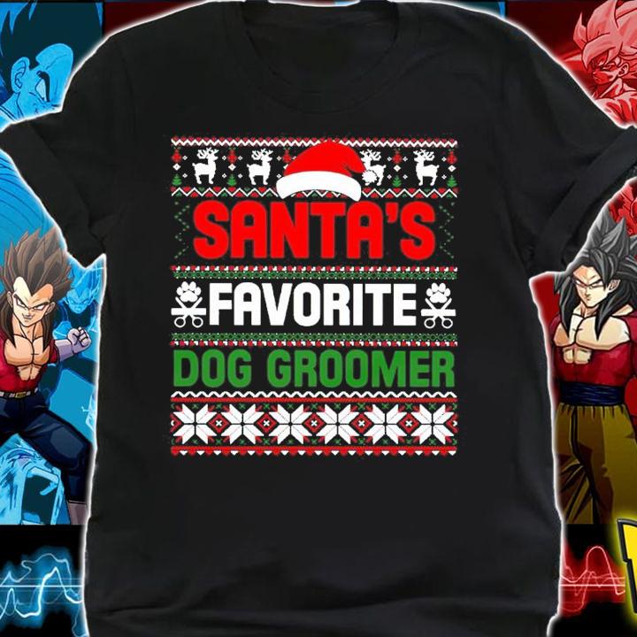 Santa's Favorite Dog Groomer Christmas Ugly Xmas shirt