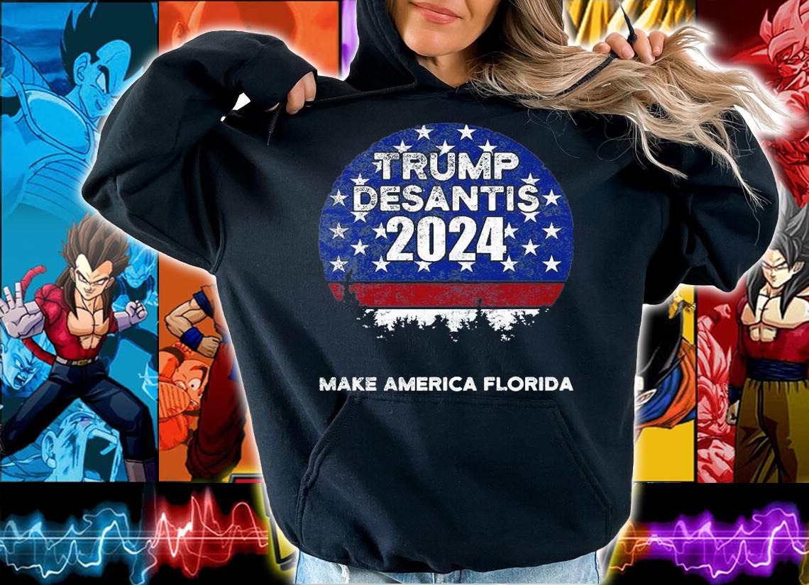 Trump Desantis 2024 US Flag Make America Florida T-Shirt hoodie