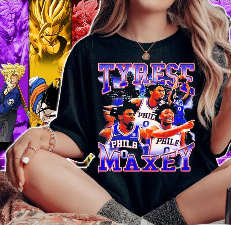 Tyrese Maxey Philadelphia 76Ers 90S Style Vintage Bootleg T-Shirt woman shirt