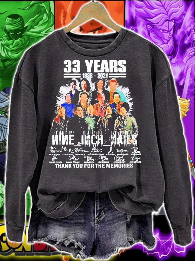 33 years 1988 2021 Nine Inch Nails thank You for the memories signature T-shirt sweatshirt