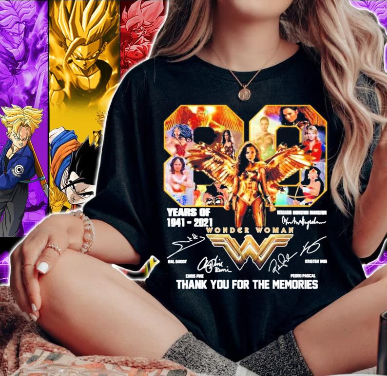 80 years 1941-2021 William Moulton Marston Wonder Woman signature t-shirt woman shirt