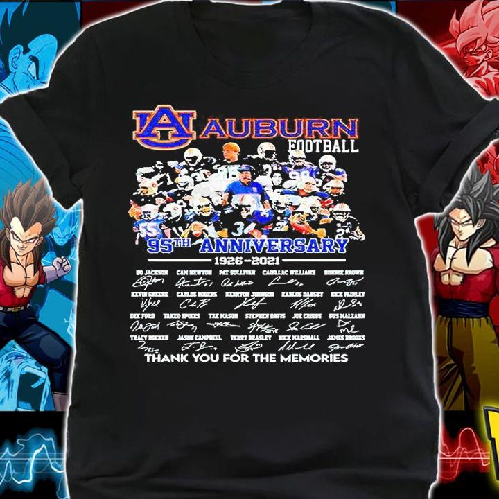 Auburn Tigers Football 95th anniversary 1926-2021 thank You for the memories signatures T-shirt shirt