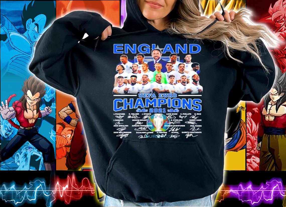 England UEFA EURO Champions 2021 signatures shirt hoodie