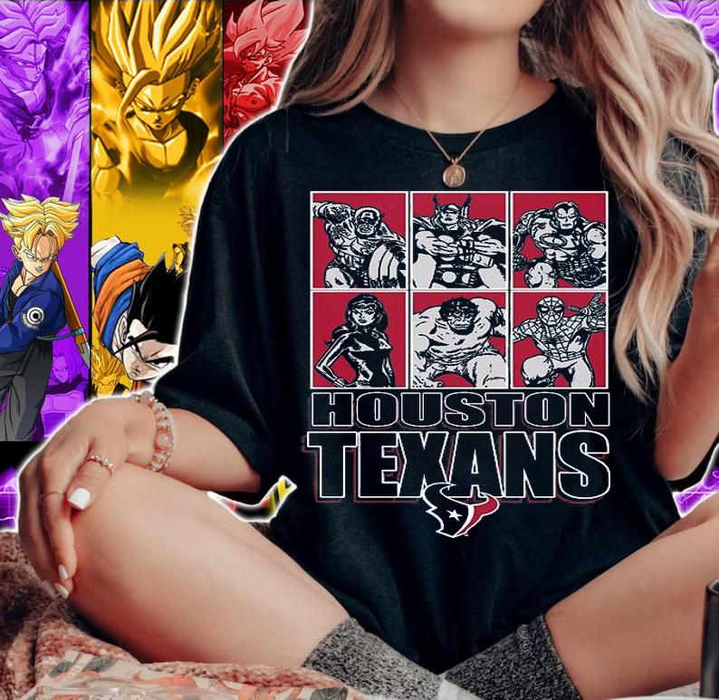Houston Texans Disney Marvel Avengers Line-Up shirt woman shirt