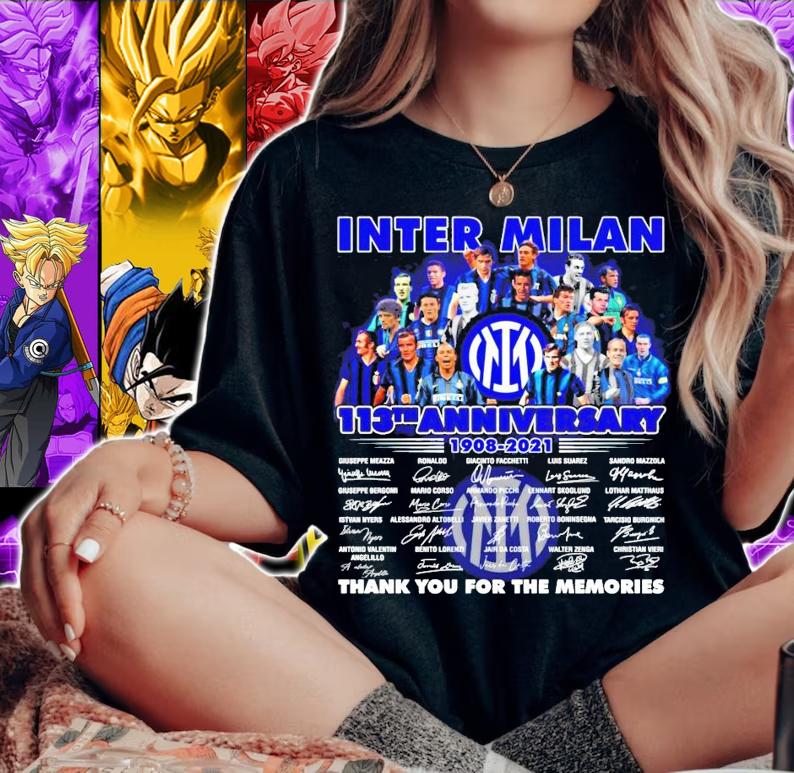 Men's Inter Milan 113th anniversary 1908-2021 signature shirt woman shirt