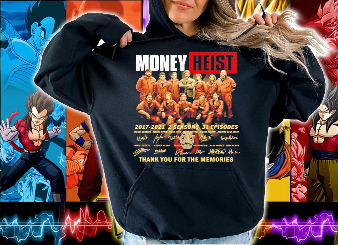 Money Heist 2017-2021 2 seasons 31 episodes signatures shirt hoodie