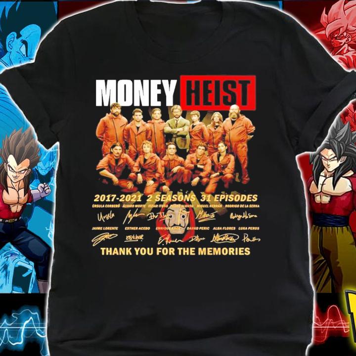Money Heist 2017-2021 2 seasons 31 episodes signatures shirt shirt