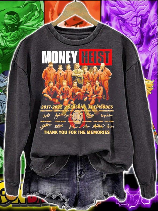Money Heist 2017-2021 2 seasons 31 episodes signatures shirt sweatshirt