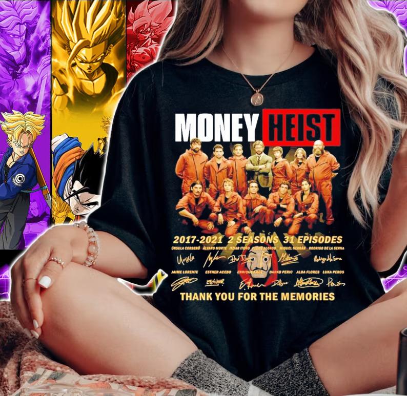 Money Heist 2017-2021 2 seasons 31 episodes signatures shirt woman shirt