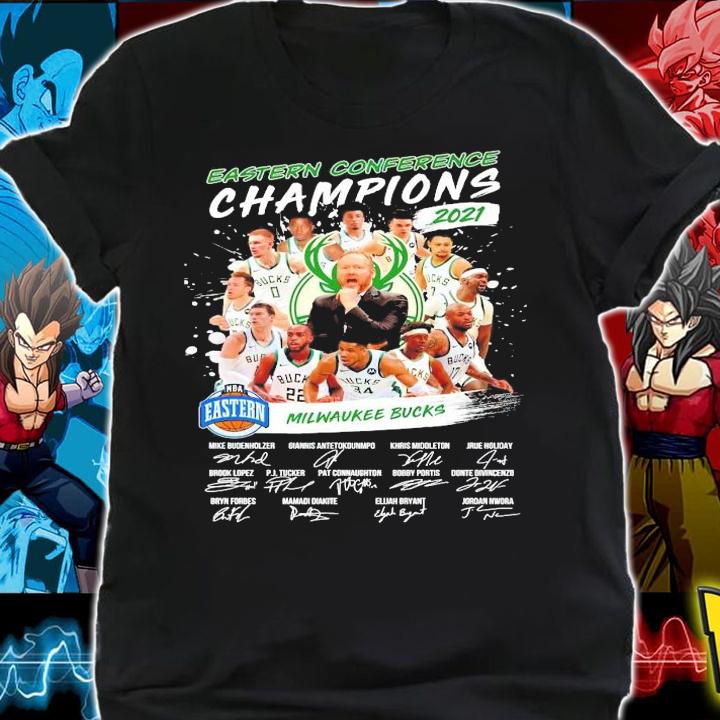 Official eastern Conference Champions 2021 Milwaukee Bucks signature shirt shirt