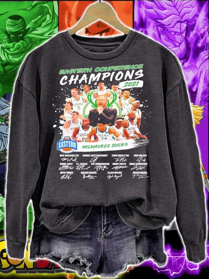 Official eastern Conference Champions 2021 Milwaukee Bucks signature shirt sweatshirt