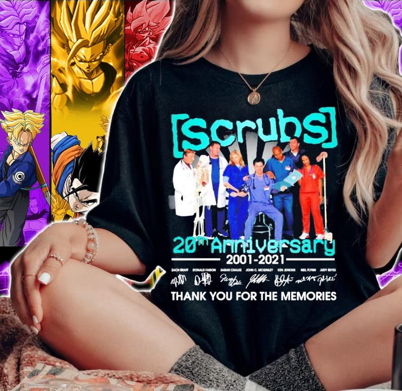 Scrubs 20th anniversary 2001-2021 signatures shirt