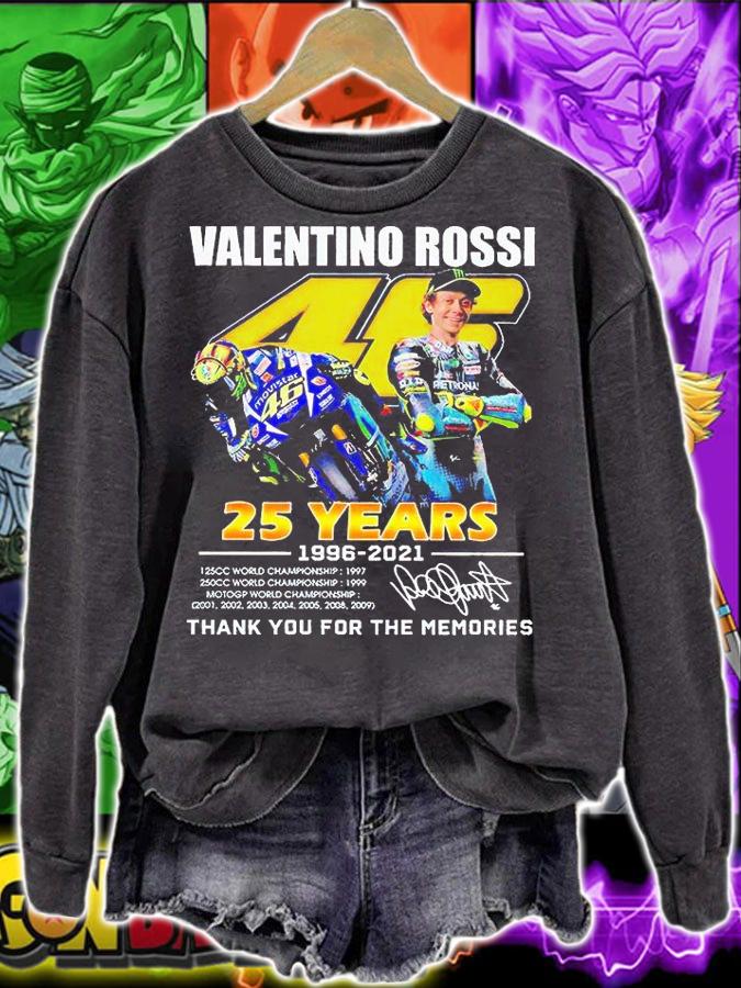 Valentino Rossi 46 25 years 1996-2021 thank You for the memories signature T-shirt