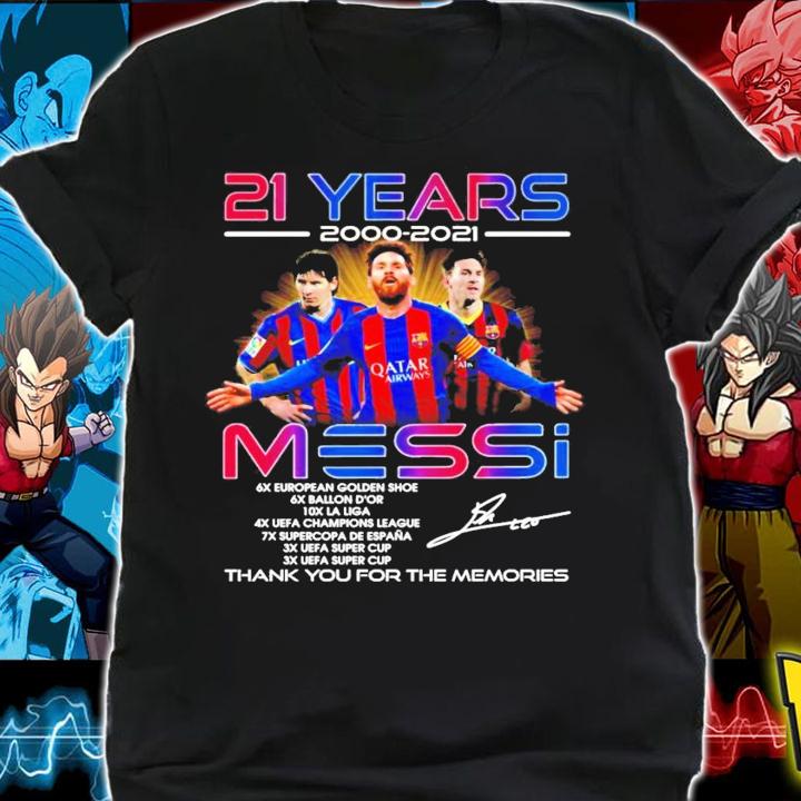 21 years 2000-2021 Messi signature thank you for the memories t-shirt shirt