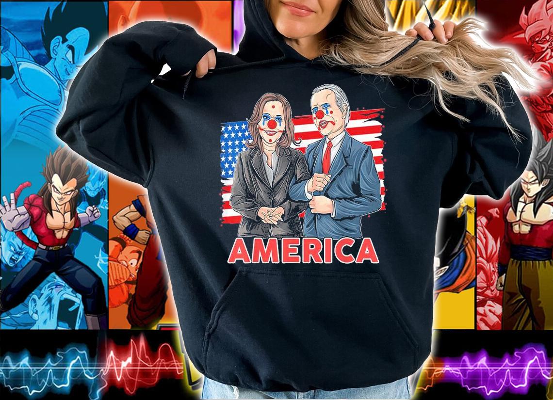 America Joe Biden and Kamala Harris Is A Democratic Clown USA Flag T-Shirt