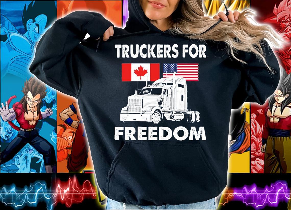 Canada Freedom Convoy 2022 Canadian Truckers Support Flag T-Shirt hoodie