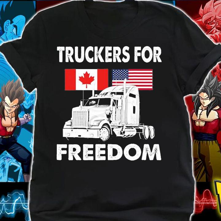 Canada Freedom Convoy 2022 Canadian Truckers Support Flag T-Shirt shirt