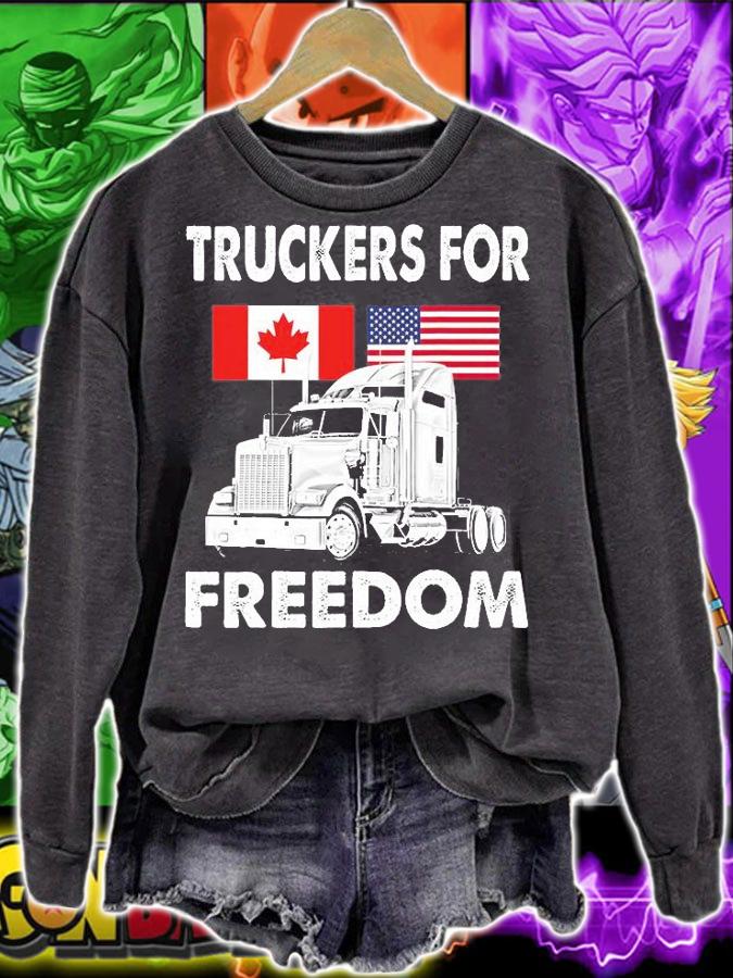 Canada Freedom Convoy 2022 Canadian Truckers Support Flag T-Shirt sweatshirt