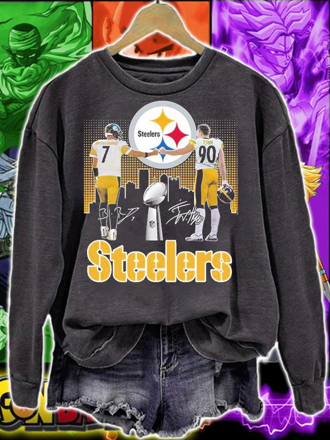 Nice pittsburgh Steelers Ben Roethlisberger and T. J. Watt signatures shirt sweatshirt