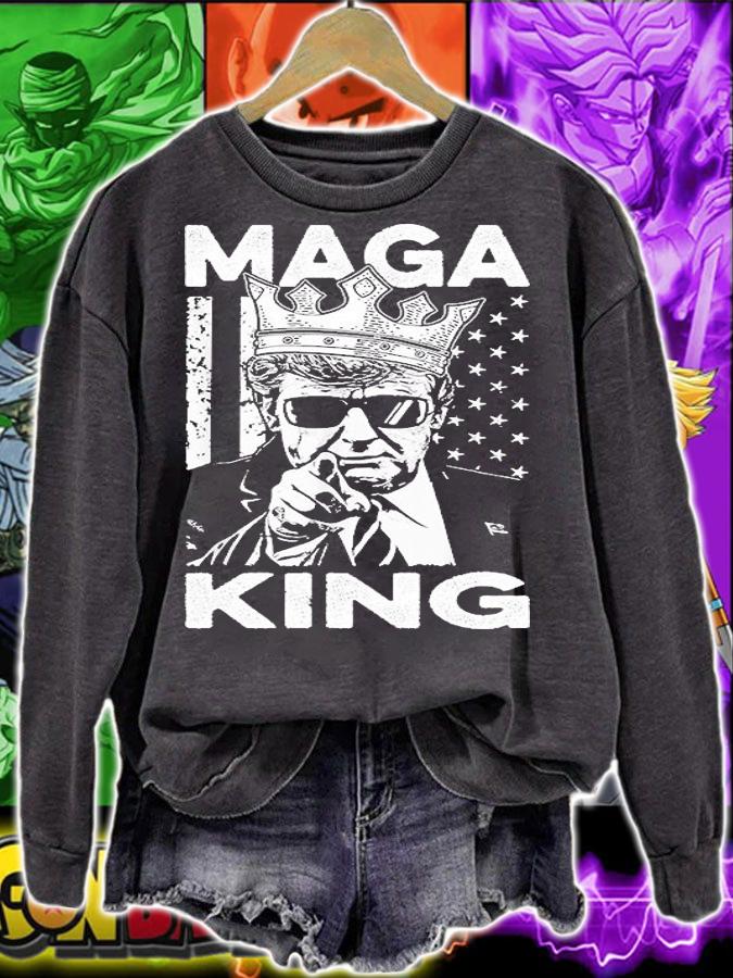 Ultra Maga US Flag, Donald Trump The Great Maga King T-Shirt sweatshirt