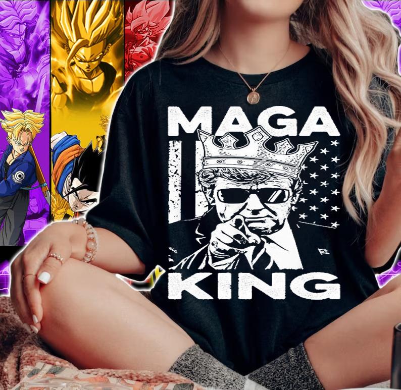 Ultra Maga US Flag, Donald Trump The Great Maga King T-Shirt woman shirt