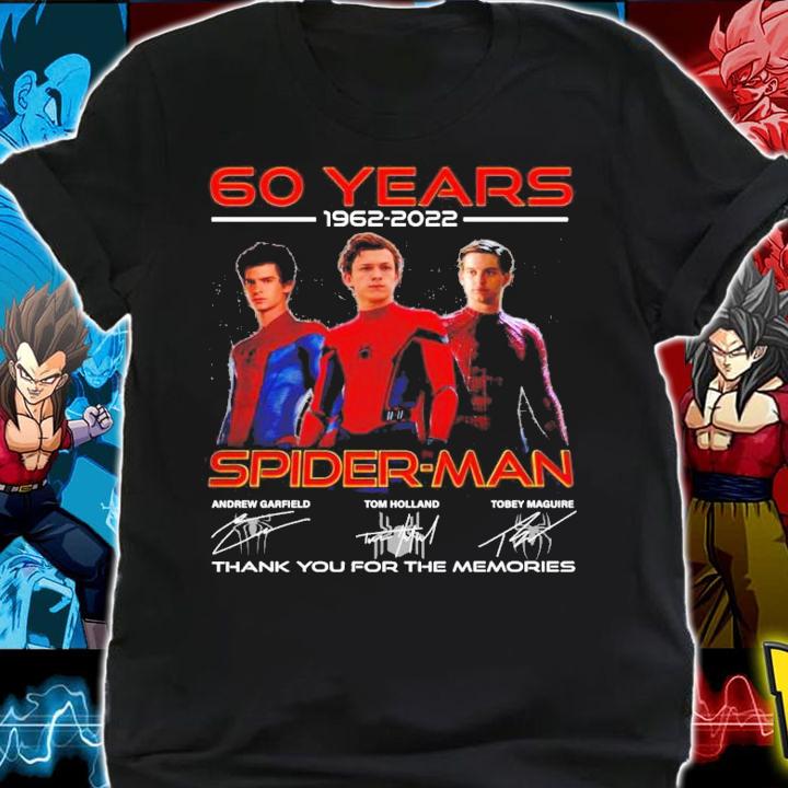 60 years 1962-2022 Spider-man Signatures Thank You For The Memories Shirt