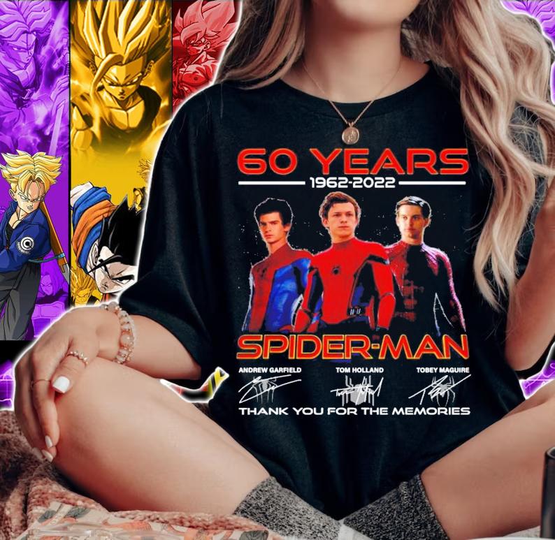 60 years 1962-2022 Spider-man Signatures Thank You For The Memories Shirt