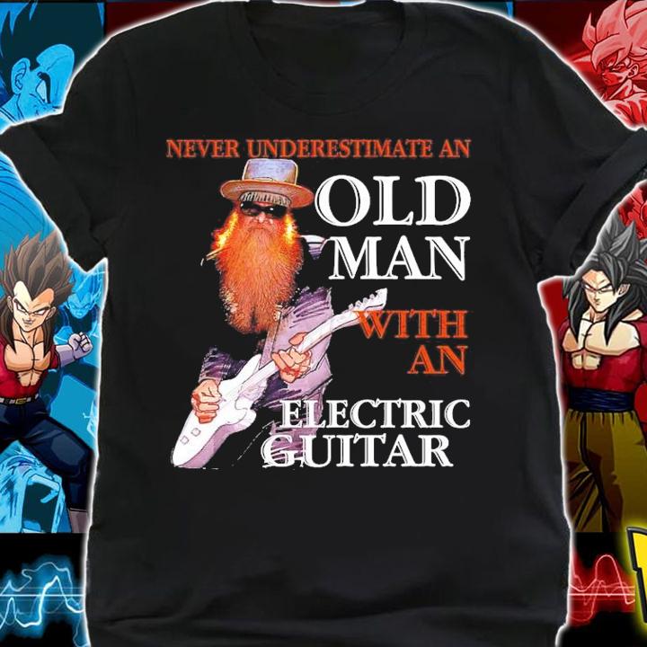 Dusty Hill Never underestimate an old man with an electric guitar zz top t-shirt shirt