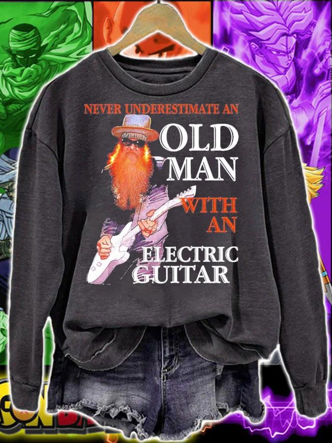 Dusty Hill Never underestimate an old man with an electric guitar zz top t-shirt sweatshirt